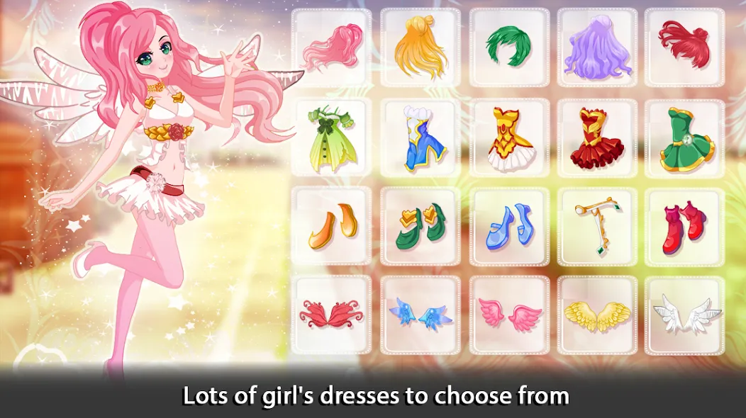 Dress Up Angel Anime Girl Game  [МОД Бесконечные деньги] Screenshot 1