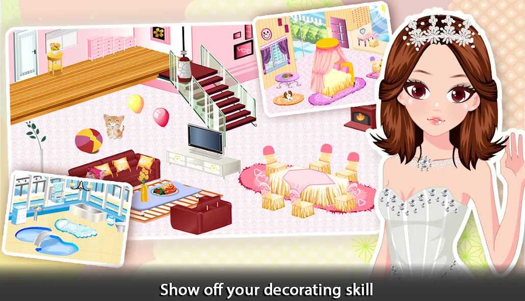 Girl Doll House - Room Design  [МОД Много денег] Screenshot 2