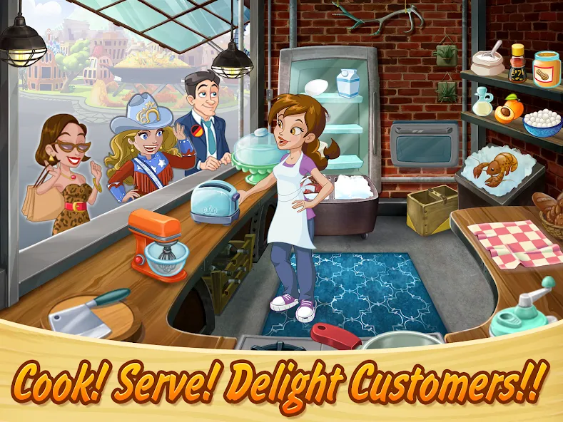 Kitchen Scramble: Cooking Game (Китчен Скрэмбл)  [МОД Menu] Screenshot 1