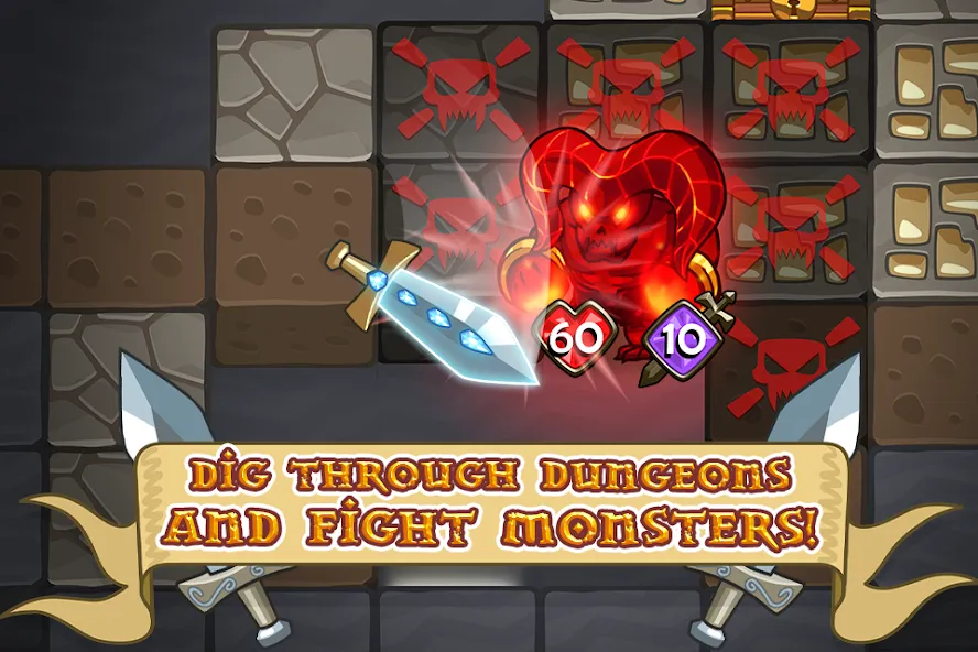 Mine Quest: Battle Dungeon RPG (Майн Квест)  [МОД Menu] Screenshot 3