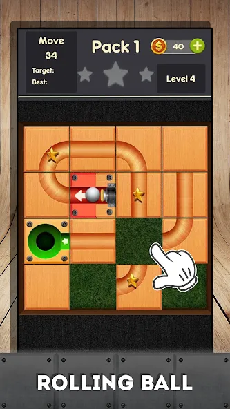 Rolling ball - slide puzzle  [МОД Все открыто] Screenshot 1