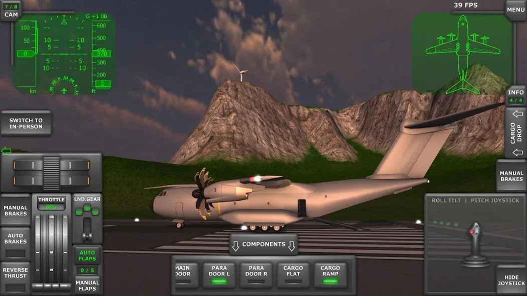 Turboprop Flight Simulator (Турбовинтовой симулятор полета 3D)  [МОД Menu] Screenshot 2