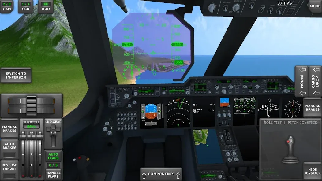 Turboprop Flight Simulator (Турбовинтовой симулятор полета 3D)  [МОД Menu] Screenshot 3