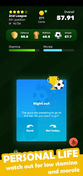 Football Career Soccer Legend  [МОД Бесконечные деньги] Screenshot 3