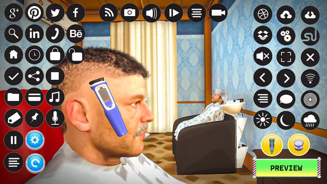 Barber Shop Hair Cut Sim Games (Барбершоп игры на подстригание волос)  [МОД Меню] Screenshot 2