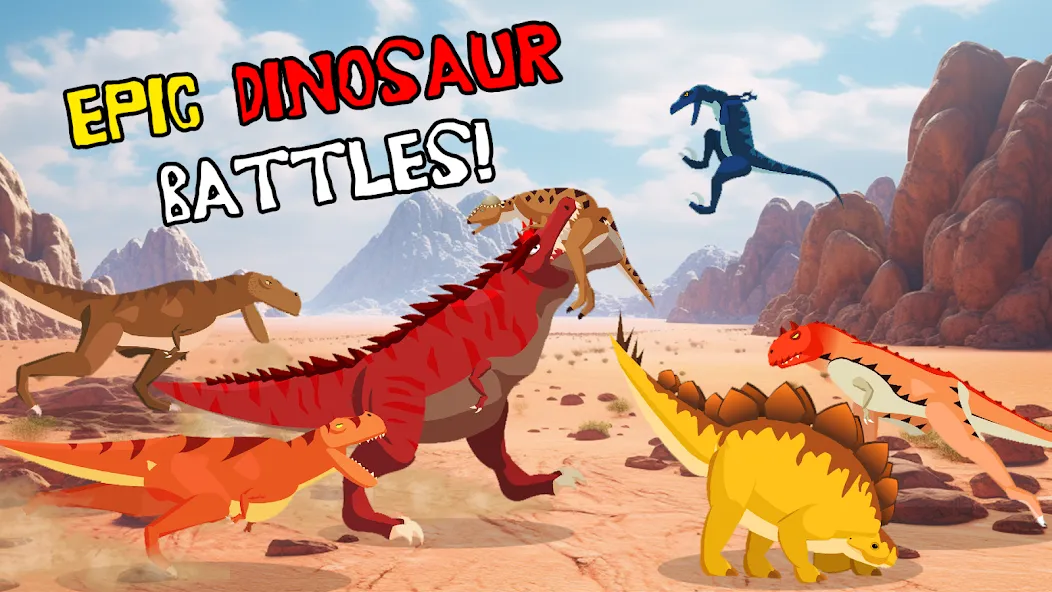 T-Rex Fights Dinosaurs  [МОД Бесконечные монеты] Screenshot 1