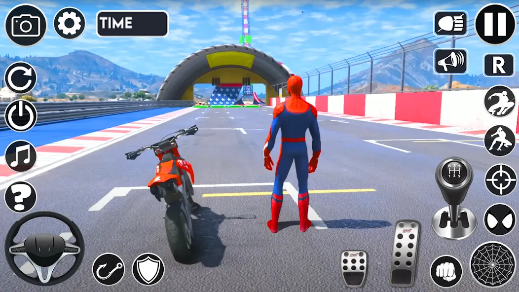 Superhero Tricky Bike Stunt (упергерой Трики Байк Стант)  [МОД Все открыто] Screenshot 1