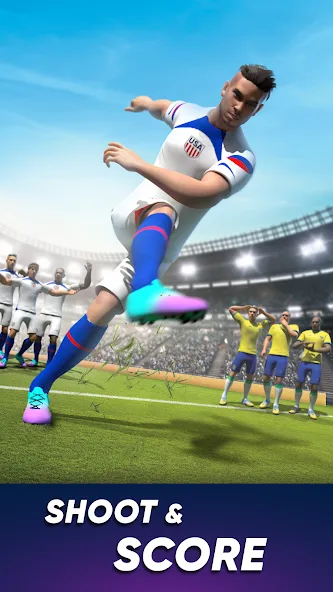 SOCCER Kicks - Stars Strike 24 (ФУТБОЛ Киксы)  [МОД Много денег] Screenshot 5