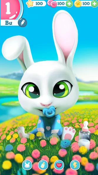 Bu Bunny - Cute pet care game  [МОД Все открыто] Screenshot 1