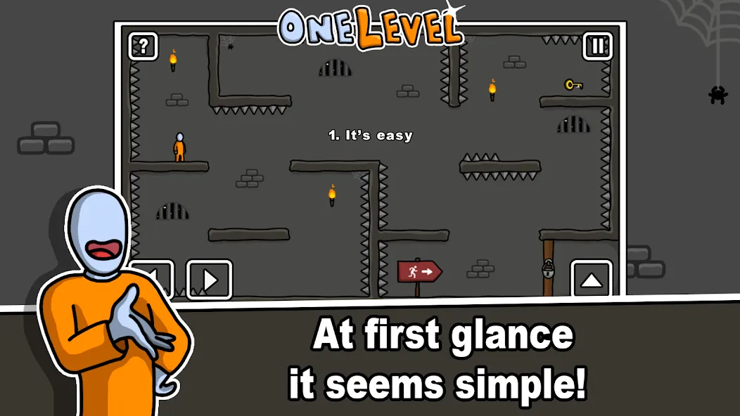 One Level: Stickman Jailbreak (Уан Левел)  [МОД Меню] Screenshot 1