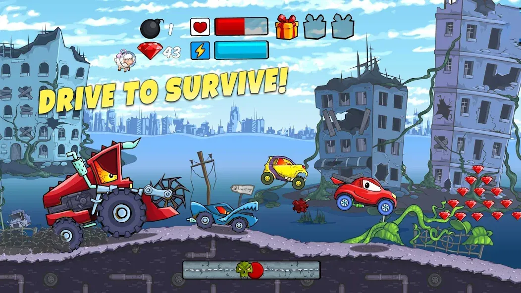 Car Eats Car - Apocalypse Race (Кар Итс Кар)  [МОД Меню] Screenshot 1