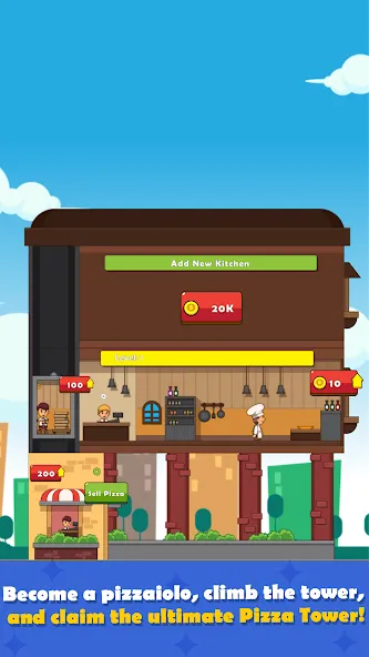 Pizza Tower: Idle Tycoon (Пицца Тауэр)  [МОД Много денег] Screenshot 1