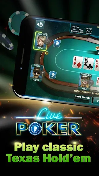 Live Poker Tables–Texas holdem  [МОД Много денег] Screenshot 1