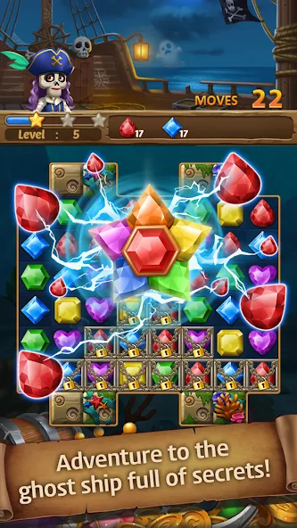 Jewels Ghost Ship: jewel games (Джуэлз Гост Шип)  [МОД Бесконечные монеты] Screenshot 5