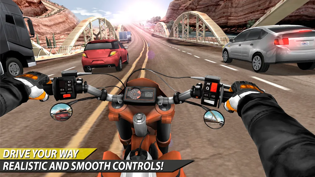 Moto Rider In Traffic (Мото Райдер в Трафике)  [МОД Бесконечные монеты] Screenshot 3