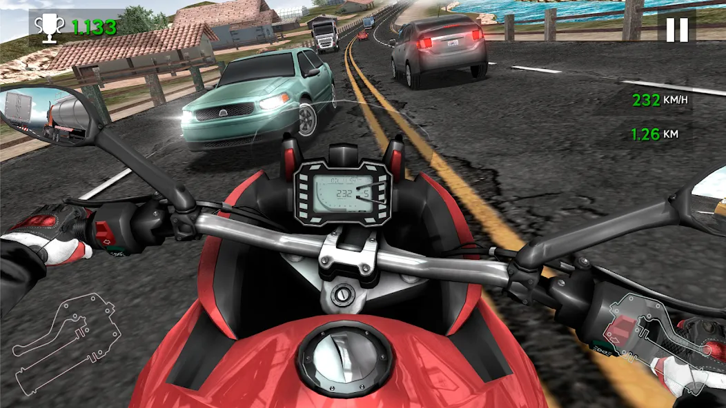 Moto Rider In Traffic (Мото Райдер в Трафике)  [МОД Бесконечные монеты] Screenshot 5