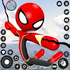 Взломанная Spider Stickman Rope Hero Game  [МОД Unlimited Money] - стабильная версия apk на Андроид