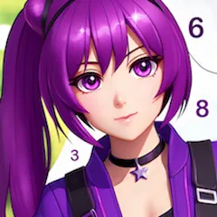 Взломанная Anime Manga Color by Numbers  [МОД Все открыто] - стабильная версия apk на Андроид