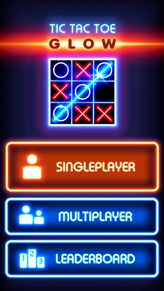 Tic Tac Toe Glow: 2 Players  [МОД Много монет] Screenshot 1