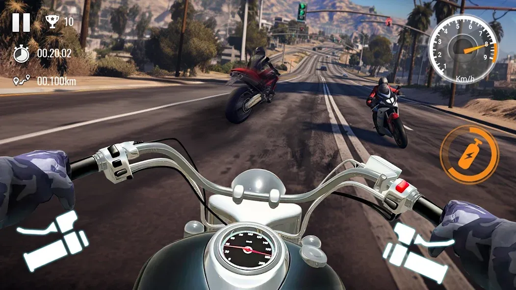 Traffic Bike Driving Simulator (Трафик Байк Драйвинг Симулятор)  [МОД Меню] Screenshot 2