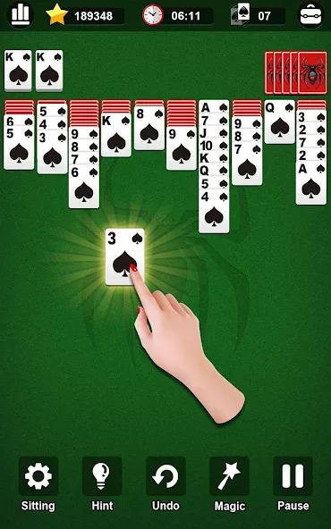 Spider Solitaire  [МОД Бесконечные монеты] Screenshot 1