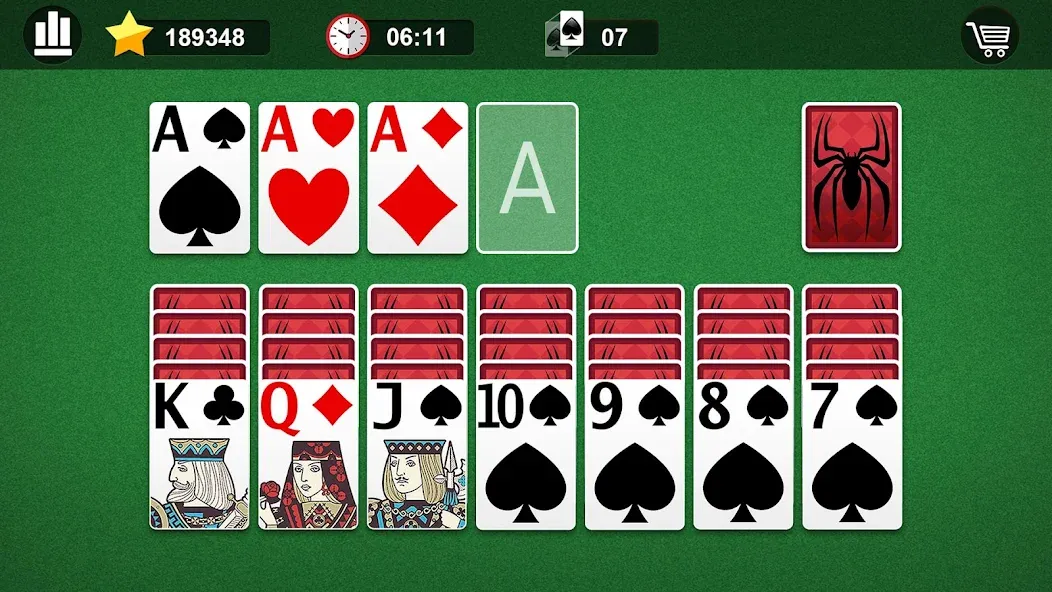 Spider Solitaire  [МОД Бесконечные монеты] Screenshot 4