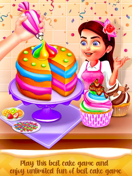 Cake Maker Cooking Cake Games (Кейк Мейкер кулинарные игры на приготовление тортов)  [МОД Mega Pack] Screenshot 1