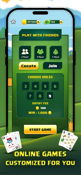 Play Nine: Golf Card Game (Плей Найн)  [МОД Много монет] Screenshot 5