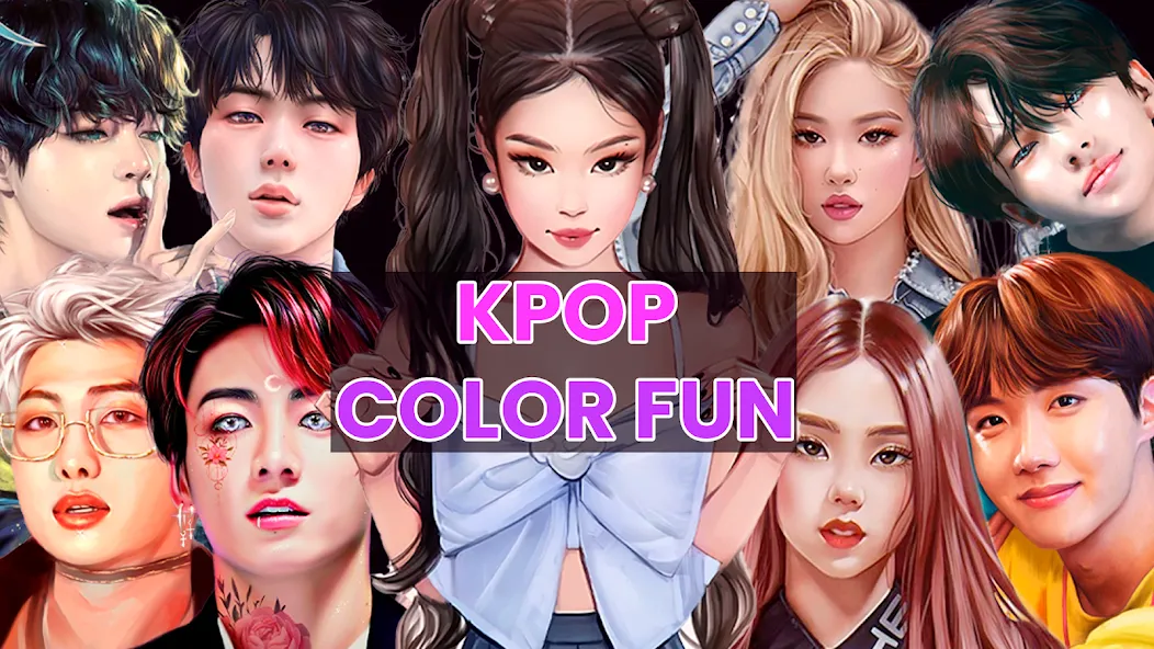 Kpop Paint by Numbers BT21  [МОД Unlimited Money] Screenshot 1
