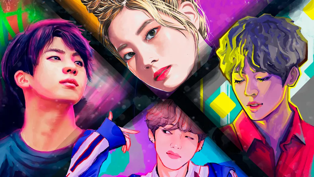 Kpop Paint by Numbers BT21  [МОД Unlimited Money] Screenshot 2