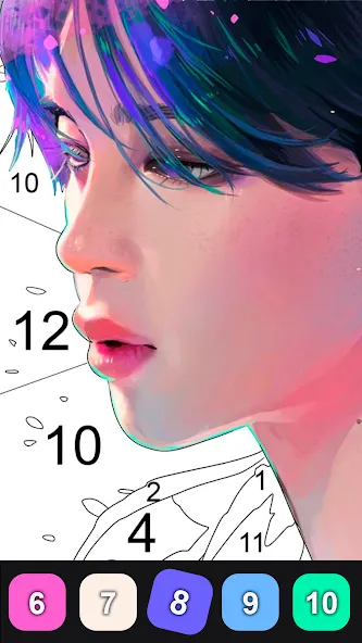 Kpop Paint by Numbers BT21  [МОД Unlimited Money] Screenshot 4