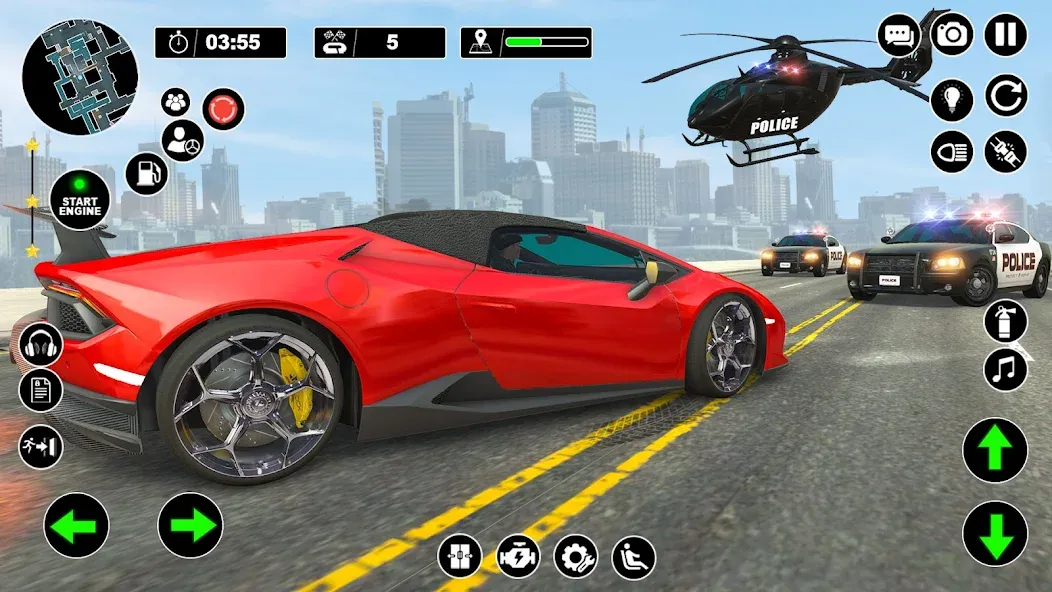 Police Helicopter Chase Game  [МОД Mega Pack] Screenshot 4