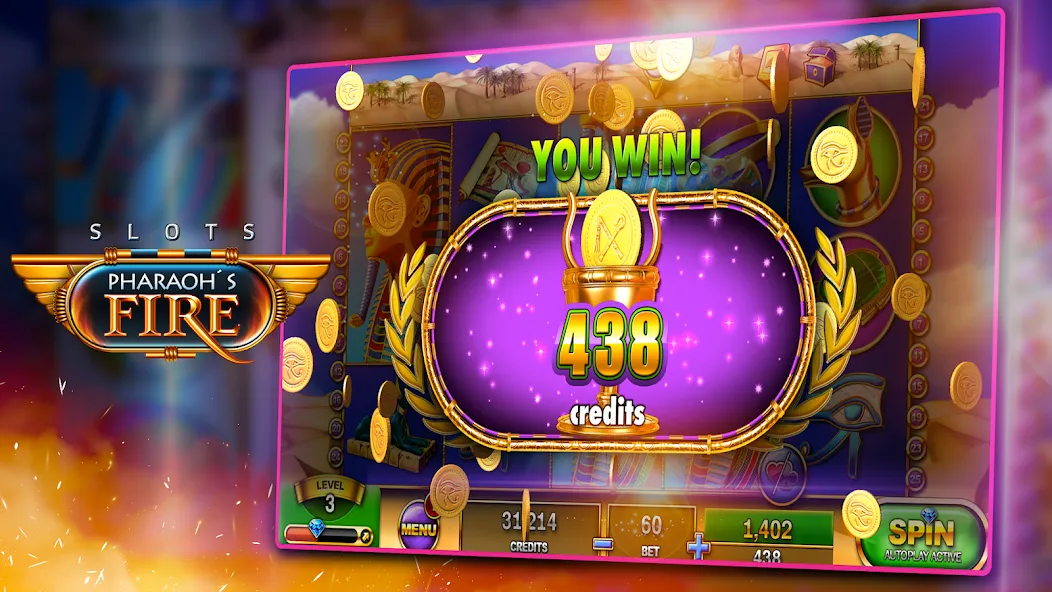 Slots - Pharaoh's Fire (Слоты)  [МОД Бесконечные деньги] Screenshot 3