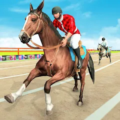 Скачать взломанную Mounted Horse Racing Games  [МОД Бесконечные деньги] - последняя версия apk на Андроид