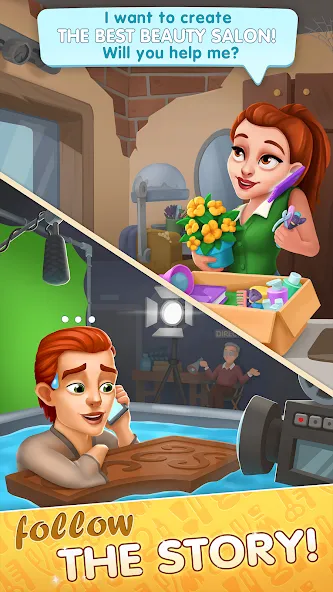 Beauty Tycoon: Hair Salon Game (Бьюти Тайкун)  [МОД Много монет] Screenshot 1