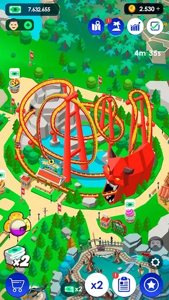 Idle Theme Park Tycoon (Айдел Тем Парк Тайкун)  [МОД Menu] Screenshot 5