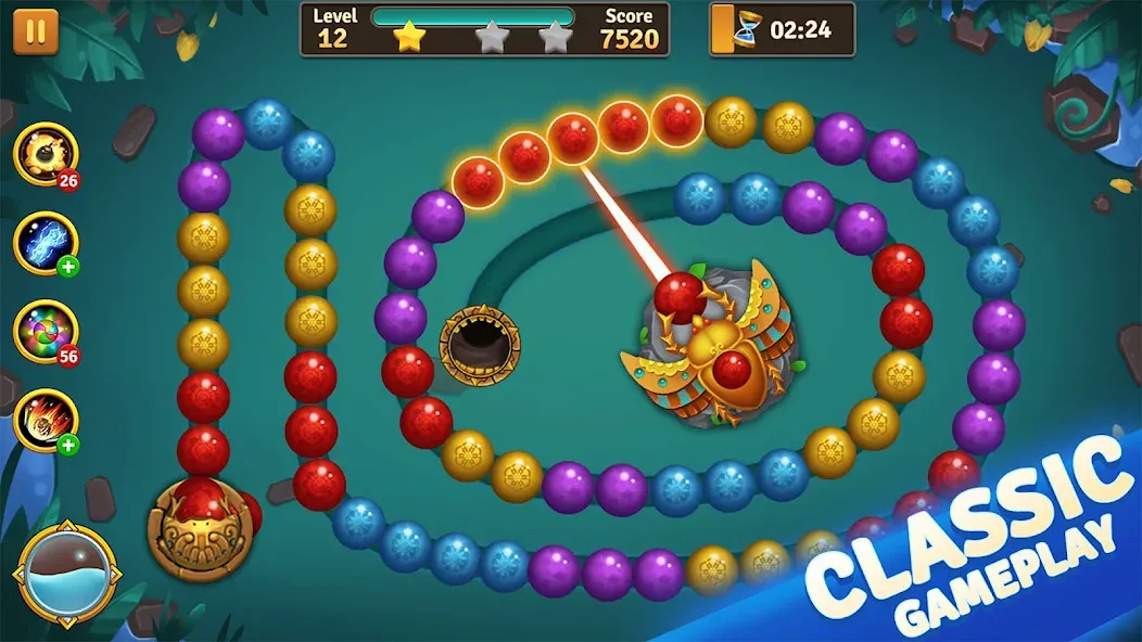 Jungle Marble Blast  [МОД Много монет] Screenshot 1