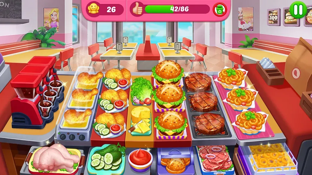 Crazy Cooking Diner: Chef Game (Крейзи кукинг дайнер)  [МОД Бесконечные монеты] Screenshot 1