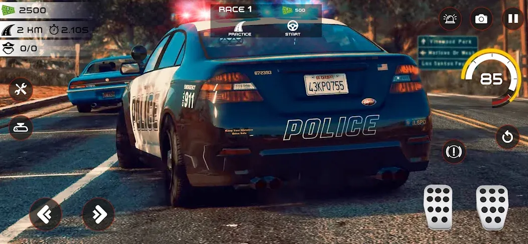 Highway Police Chase Simulator  [МОД Unlimited Money] Screenshot 2