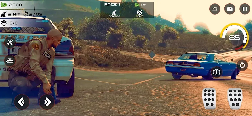 Highway Police Chase Simulator  [МОД Unlimited Money] Screenshot 3
