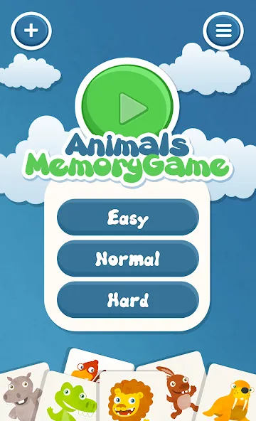 Animals memory game for kids  [МОД Много монет] Screenshot 1