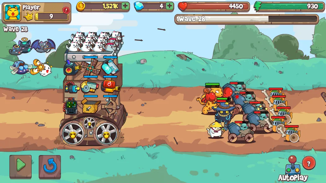 CatnRobot Idle TD: Battle Cat (КэтТауэр Айдл ТД)  [МОД Бесконечные монеты] Screenshot 5