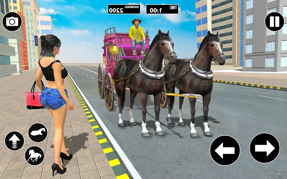 Horse Cart Taxi Transport Game  [МОД Menu] Screenshot 1