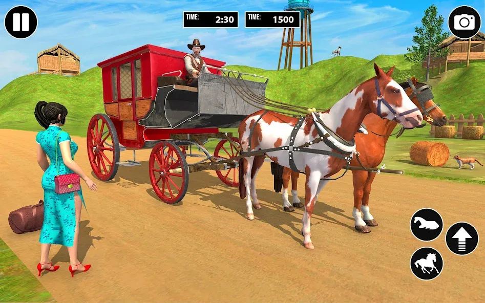 Horse Cart Taxi Transport Game  [МОД Menu] Screenshot 5