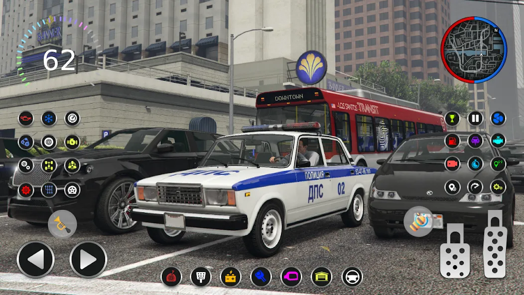 Police Car Riders: VAZ 2107  [МОД Все открыто] Screenshot 5