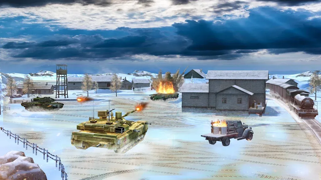 Tank Battle Army Games 2023  [МОД Бесконечные деньги] Screenshot 1