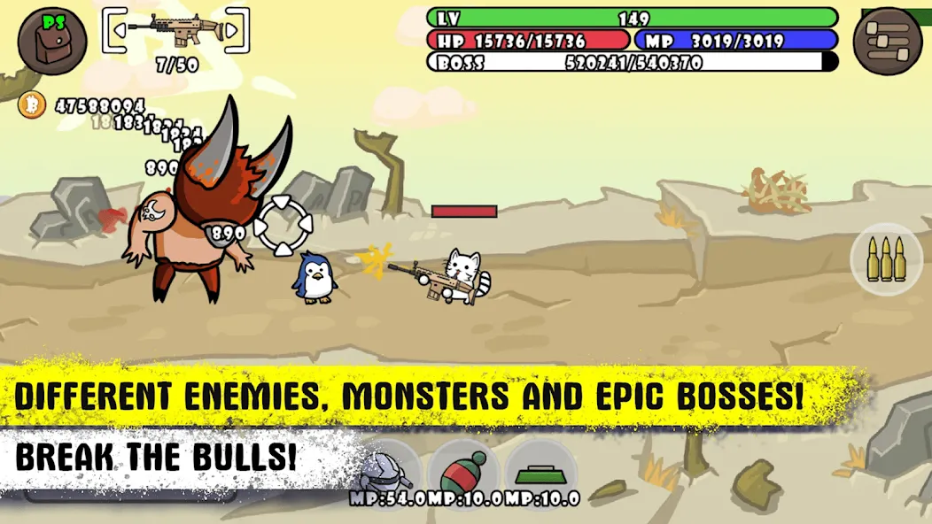 Stickman Cat Gun offline games  [МОД Unlimited Money] Screenshot 5