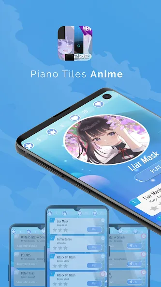 Piano Anime Tiles Music (Пиано Аниме Плитки Музыка)  [МОД Бесконечные монеты] Screenshot 1