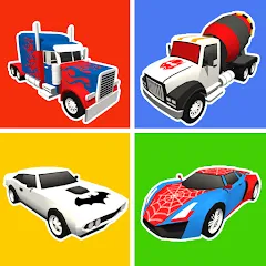 Скачать взлом Superhero Car Merge Battle  [МОД Бесконечные деньги] - стабильная версия apk на Андроид