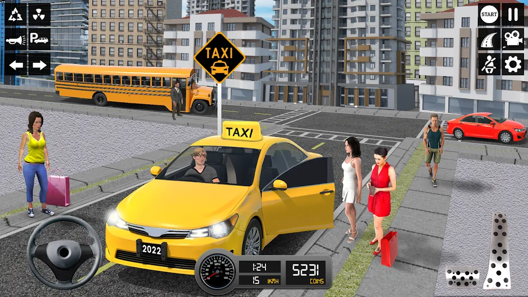 Taxi Simulator 3d Taxi Sim  [МОД Бесконечные монеты] Screenshot 4